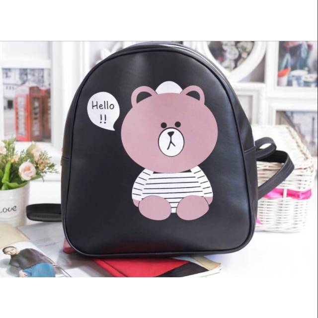 Tas Wanita Brown Line lebaran jalan punggung remaja