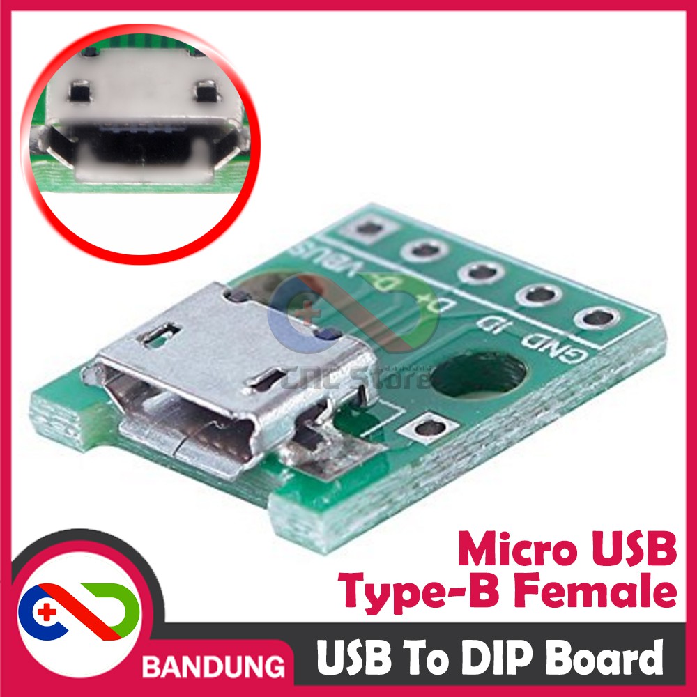 USB MICRO TYPE B FEMALE TO DIP ADAPTER CONVERTER 2.54MM PCB