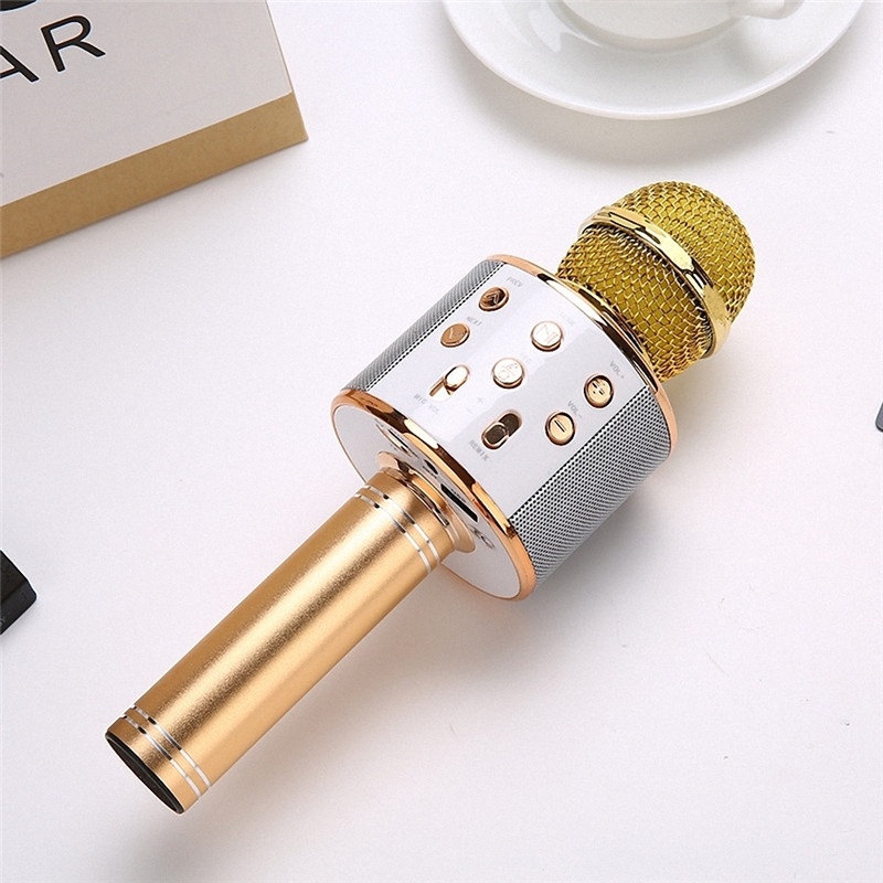 Mic Bluetooth Karaoke WS-858 Smule Wireless Karoke Microphone Karaoke Mikrofon 858