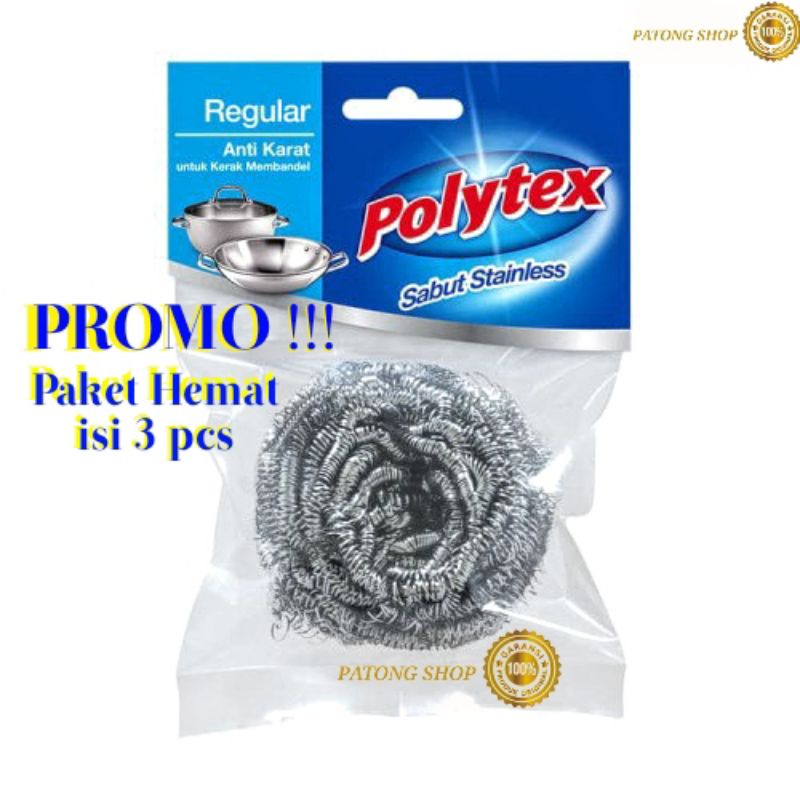 Paket Hemat Polytex Stainless Steel isi 3 pcs Reguler 12.5g