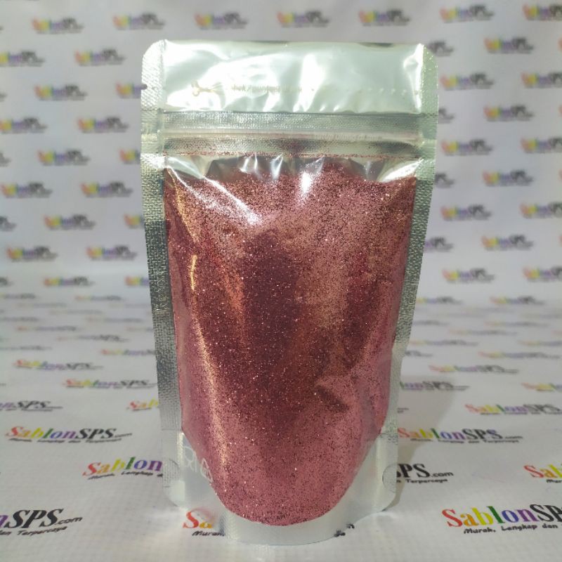 BUBUK GLITER BABY PINK GLITTER POWDER 100gr ZIP LOCK