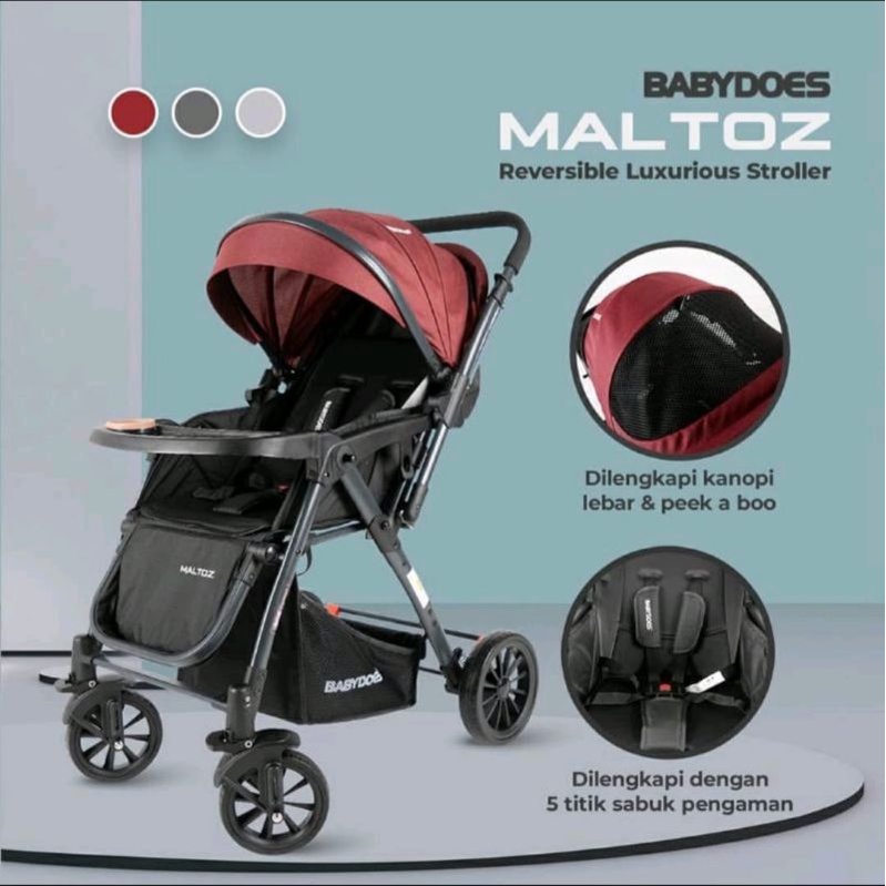 Babydoes reversible stroller maltoz CH821SN kereta dorong bayi