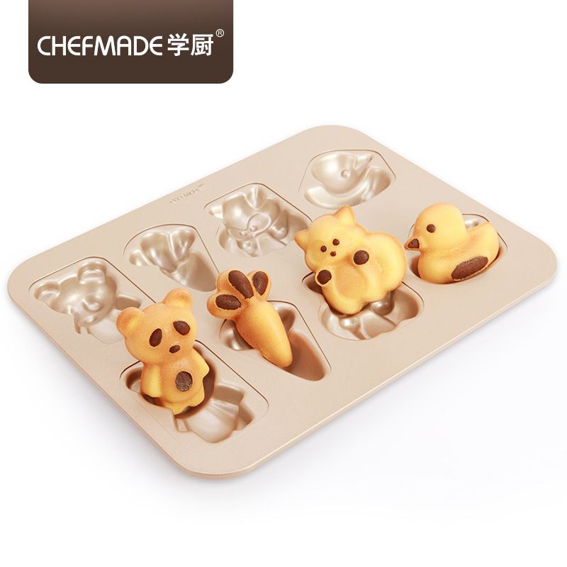 chefmade 8cups cute animal characters wk9319 / loyang kue bentuk motif