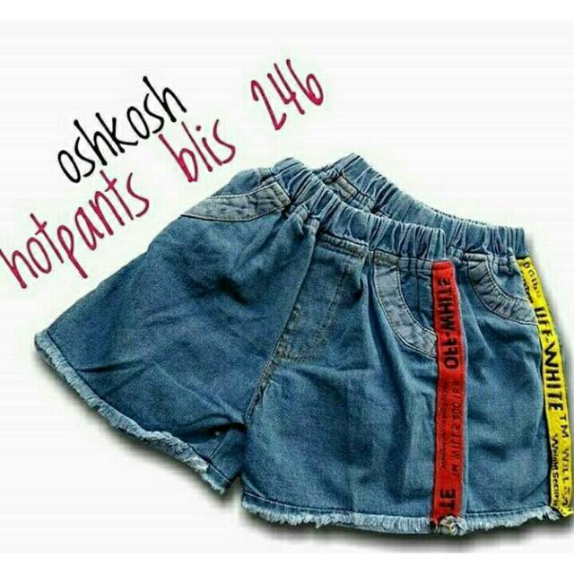 OSHKOSH celana jeans hotpants denim pendek ripped sobek riped rawis rumbai plat list lis anak bayi p