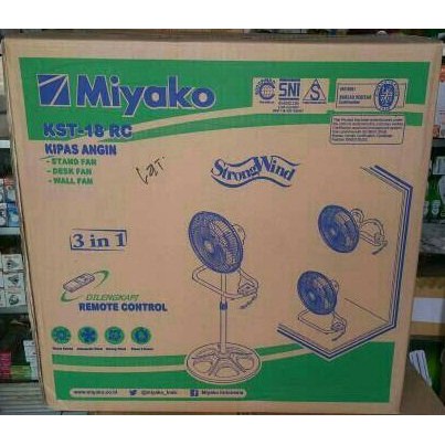 MIYAKO KIPAS ANGIN BESI 18IN 3 IN 1 + REMOTE KST 18RC KST 18 RC INDUSTRIAL FAN KIPAS BESI