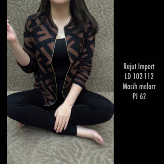 JACKET RAJUT FENDI BAHAN TEBAL