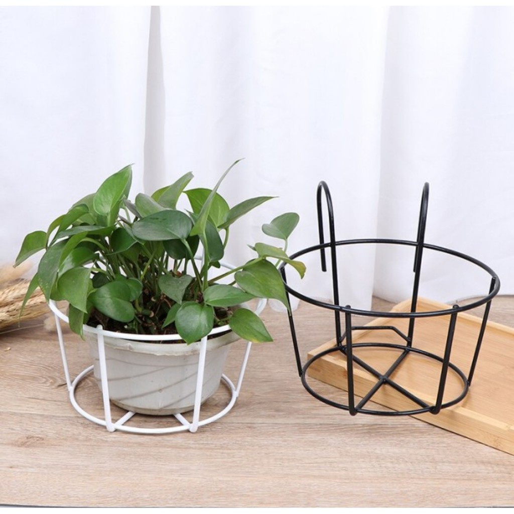 Gantungan pot bahan besi untuk balkon pagar / pot bunga / rak tanaman gantung / pot gantung /standin