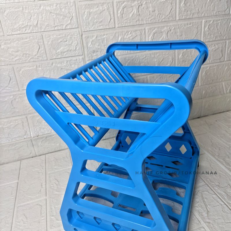Rak Piring 2 Susun Plastik TRI J / Rak Piring 2 Susun Plastik / Rak piring Dapur Baskom Rak Pengering Piring