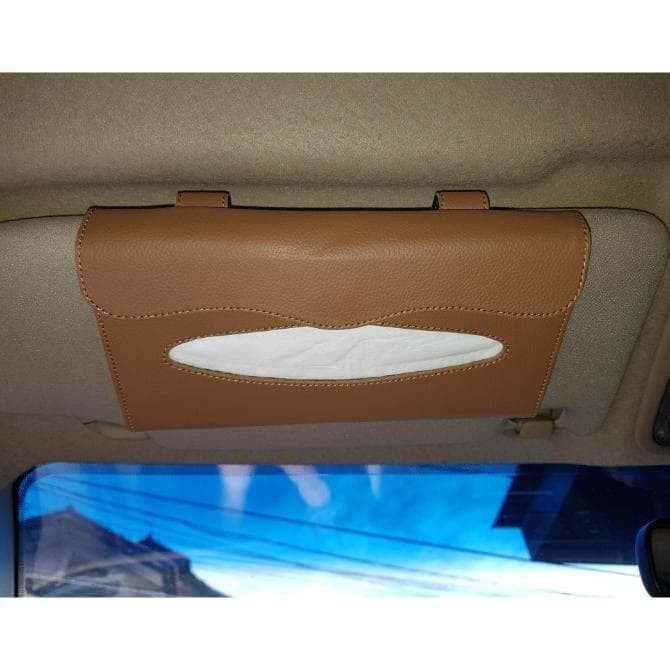 Tempat Tissue Sunvisor Mobil Coklat Hitam Krem