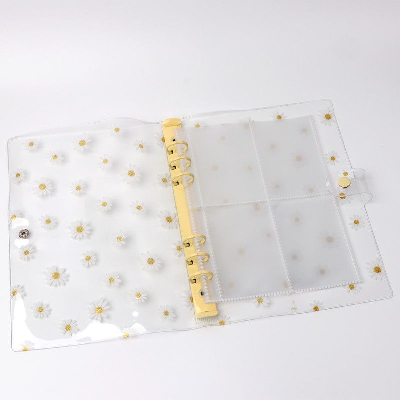 A5 A6 Daisy Flower Transparent Binder Album KPOP Photo Album Photocards Lomo Cards Collectibles Holder Loose-leaf Binder Folder Book