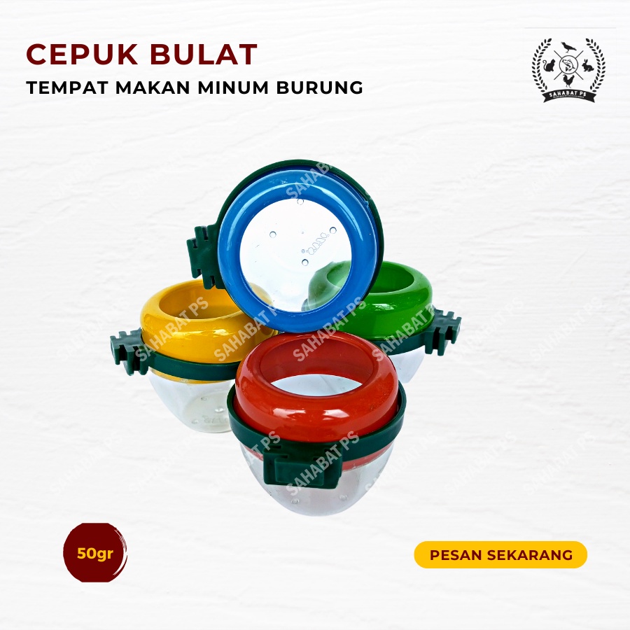 CEPUK CANGKIR BAN PERKUTUT BULAT TEMPAT MAKAN MINUM BURUNG