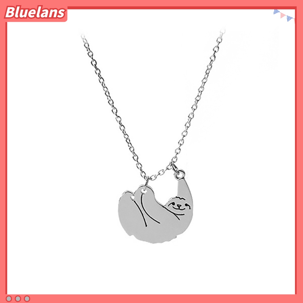 Bluelans Lovely Cartoon Sloth Pendant Necklace Unisex Jewelry Sweater Long Chain Decor