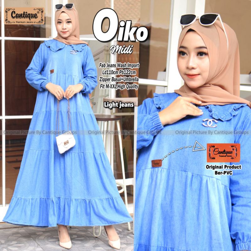 OIKO MIDI BY CANTIQUE (MIDI DRESS JEANS) Dress jeans muslimah rekomeded