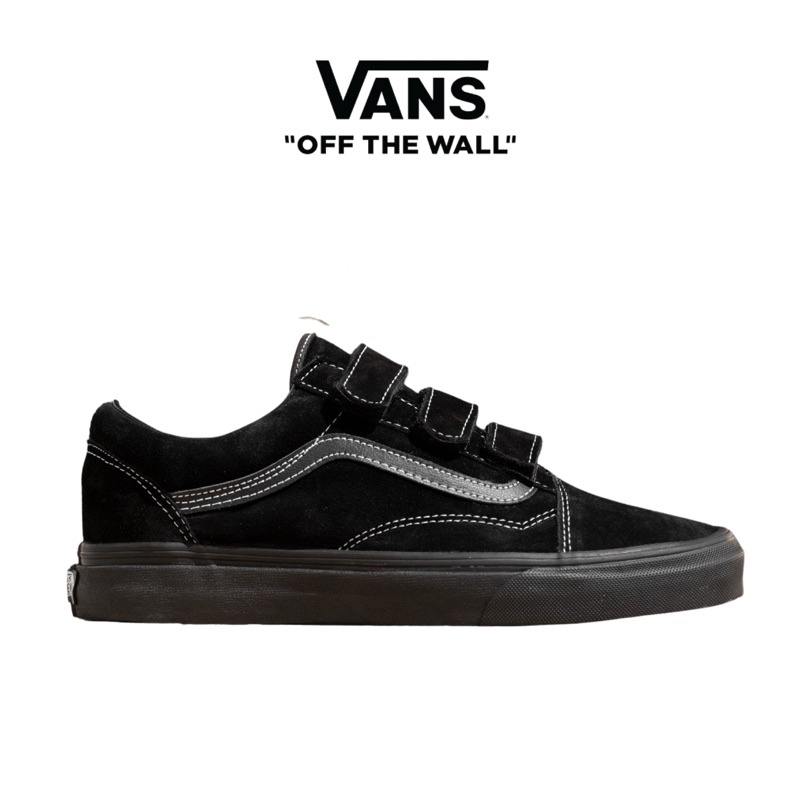 Vans Oldskool Velcro All Black | Sepatu Vans Original 100%