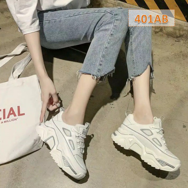 Sepatu Sneakers Wanita Hi Fula - 401 Fashion Korea Sol Hak Dalam 8 Cm