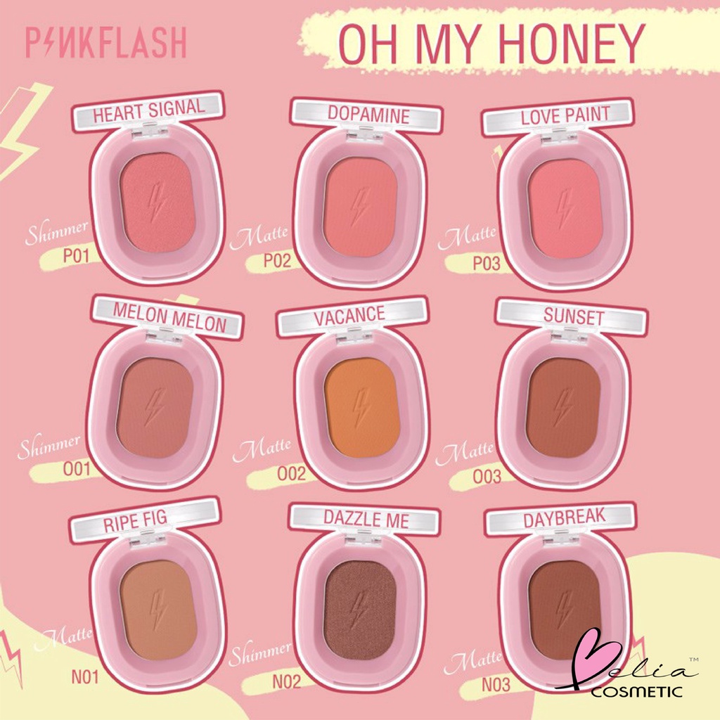 ❤ BELIA ❤ PINKFLASH Soft Pigment Blush | Blush On | Pink Flash (✔BPOM) PF-F01