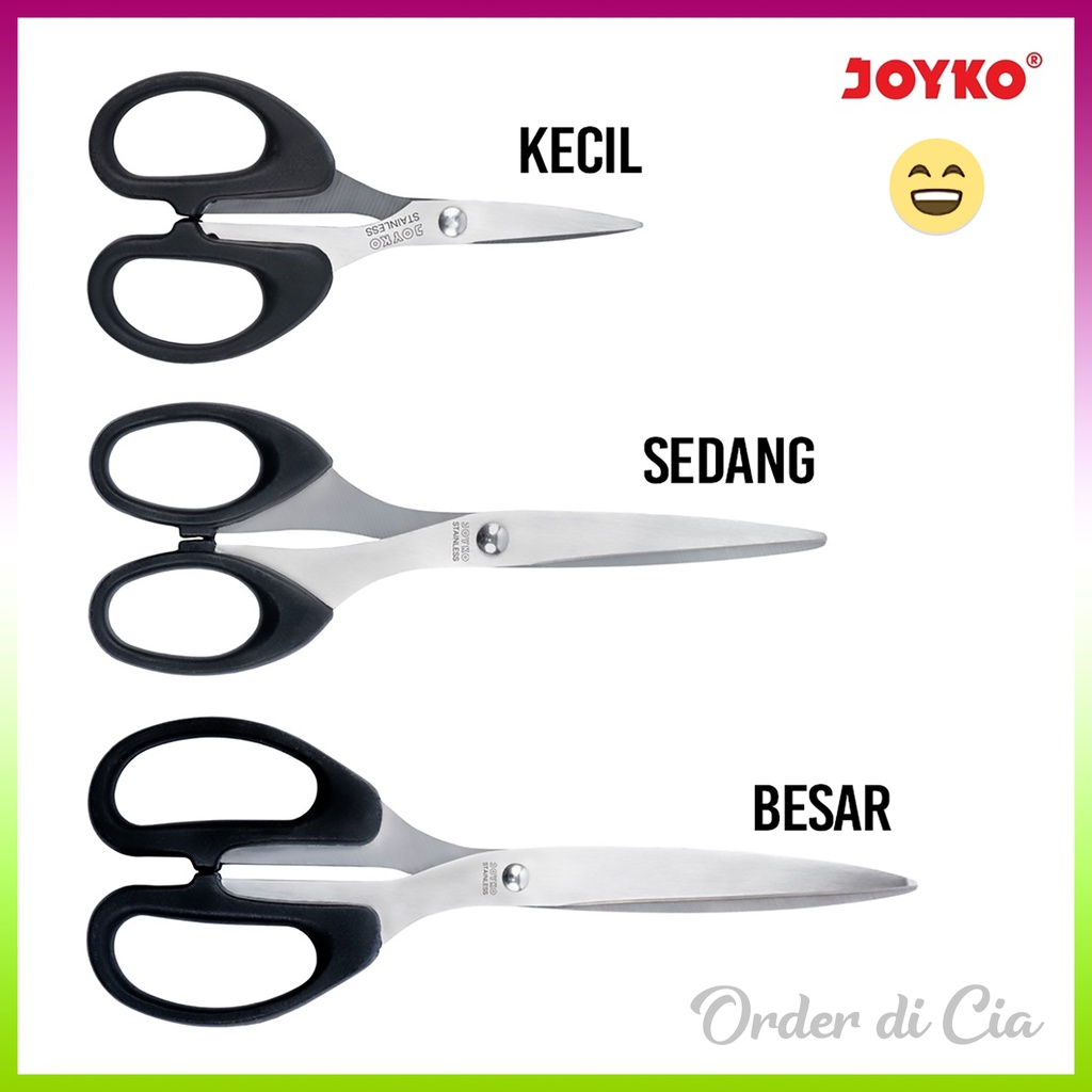 

Gunting Joyko Tajam Ukuran Kecil Sedang Besar Paper Scissors Kertas Cia