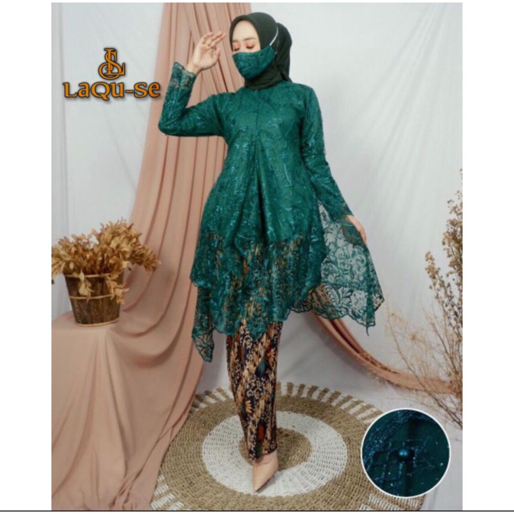 Atasan Kebaya Tunik Brukat Arumi Pesta Kondangan Lamaran Wisuda Busui Friendly Kekinian By Laquse_kebaya2