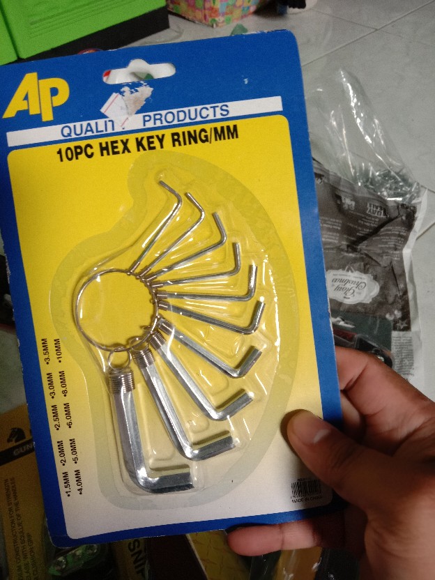 Kunci L Pendek Set 10 Pcs Ap 1.5mm - 10mm