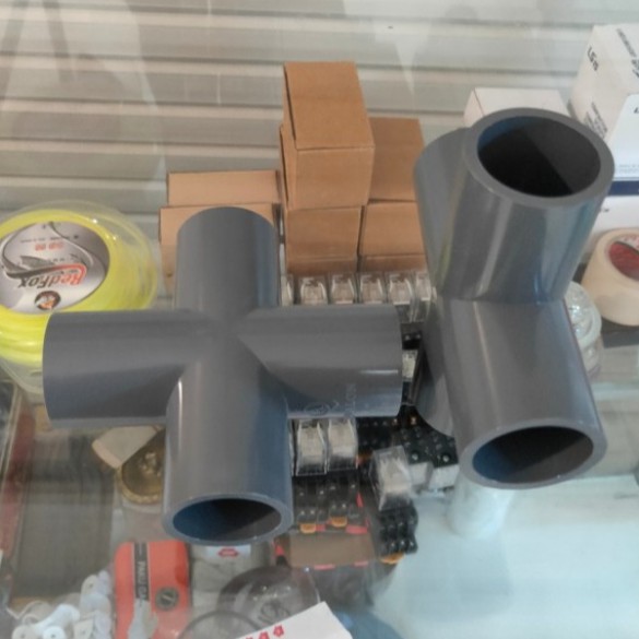 TEE CABANG 4 PVC AQUALON 1 INCH