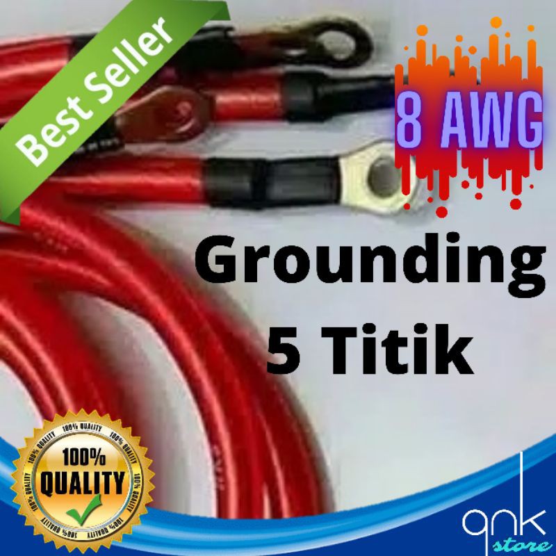 Kabel Grounding 5 Titik 8 AWG Merah Kabel Negatif Kabel Massa