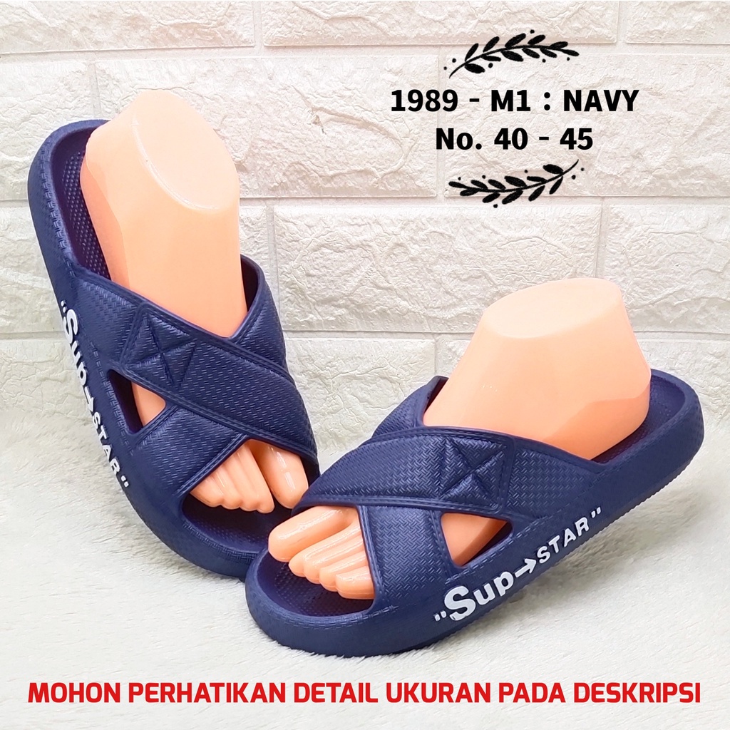 BALANCE 1989 M1 SANDAL PRIA SLOP SILANG ORIGINAL SENDAL JELLY LENTUR ANTI SLIP EMPUK KUALITAS TERJAMIN