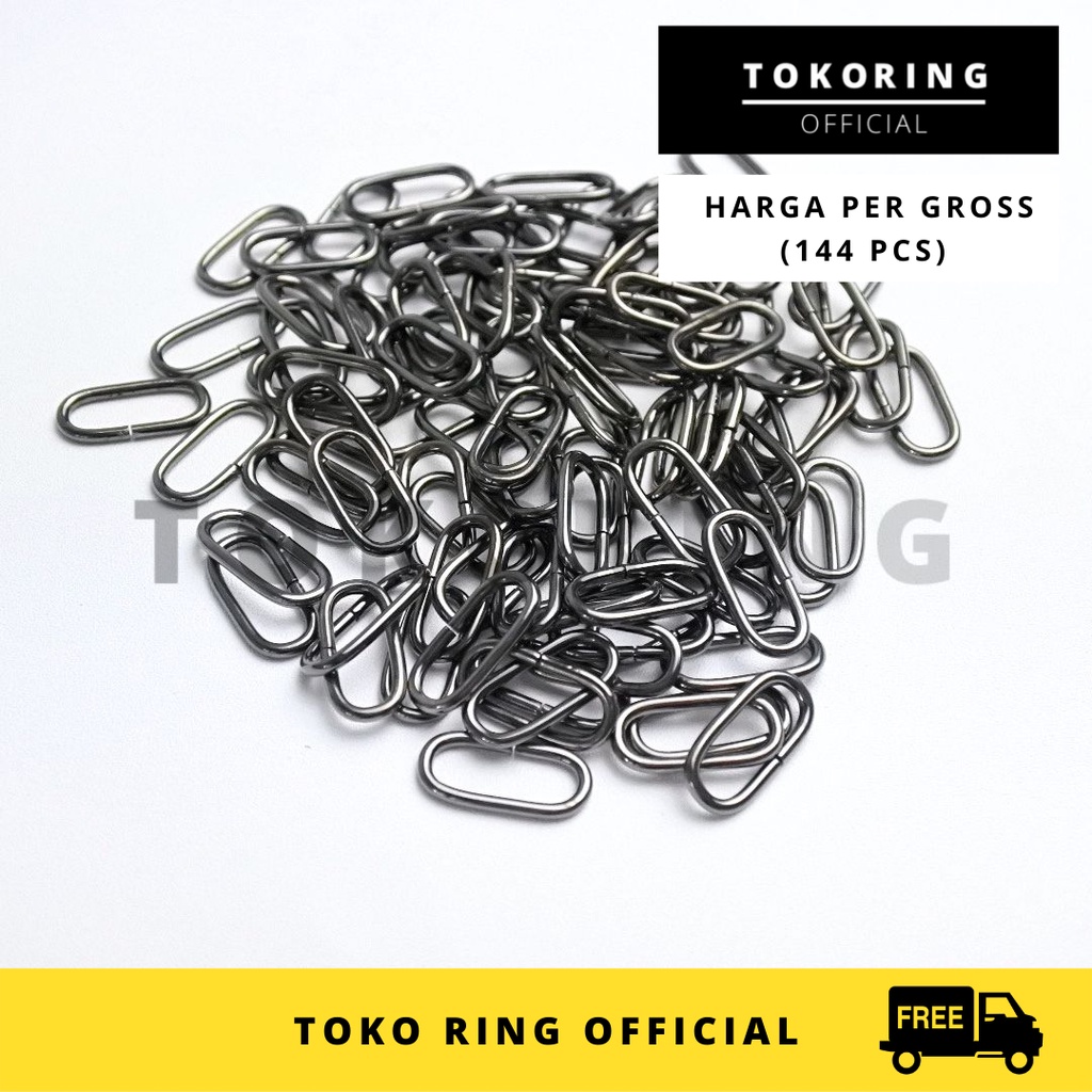 Ring Oval 1,5 cm tebal 1,6 mm Black Nikel - Toko Ring Official (Harga per GROSS)