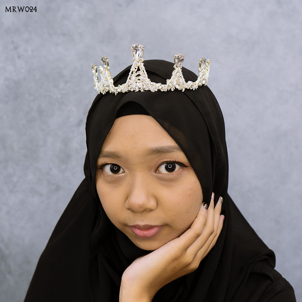 [PRODUK TERLARIS]  MAHKOTA TIARA WEDDING PESTA FASHION WANITA SILVER MRW024