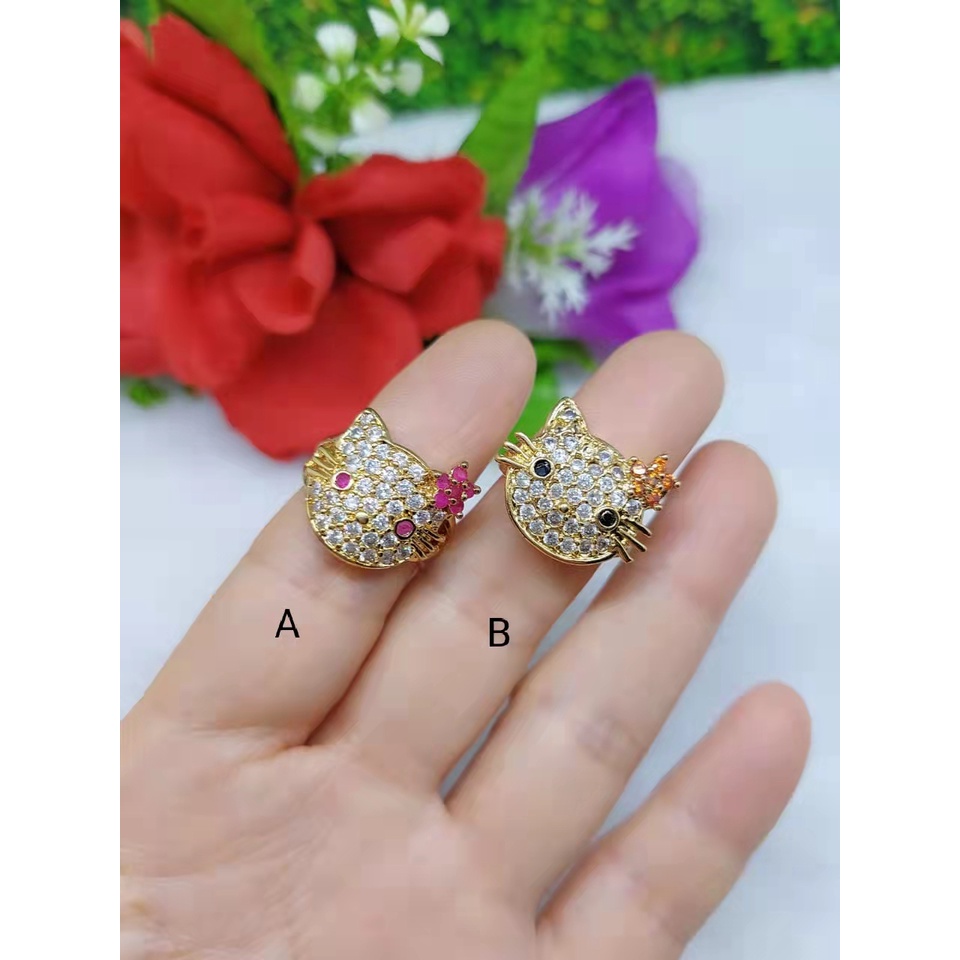 Cincin/anting HelloKitty Permata Lapis Emas