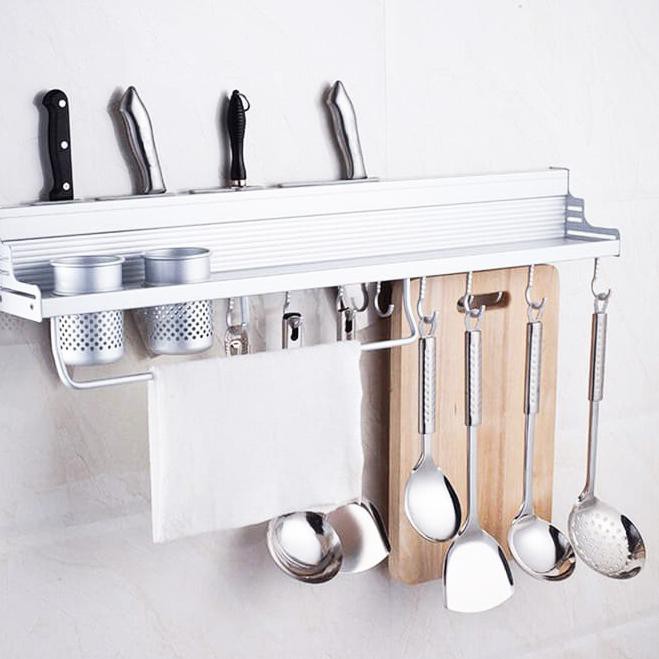 Rak Dapur Dinding Kitchen Rack Bumbu Gantung Aluminium Anti Karat Minimalis Modern