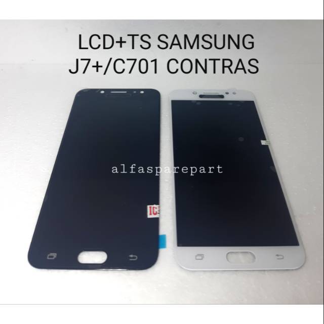 LCD + TS FULLSET SAMSUNG j7 PLUS / C710 CONTRAS HITAM/PUTIH