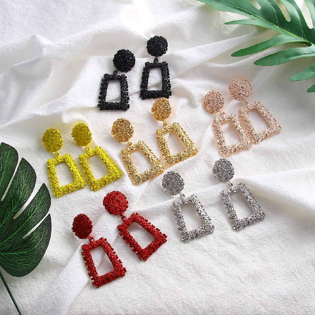 Anting korea anting panjang segi empat fashion vintage mini size / anting wanita