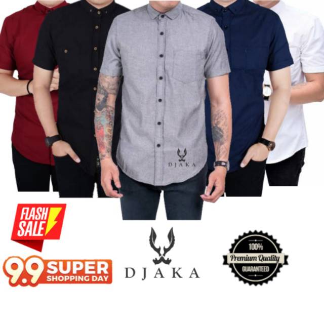 Ⓝxvf-648 Kemeja Pria Polos Fashion Maikel Katun Strit LD100 PJ70 Allsize M L XL Kerja Formal