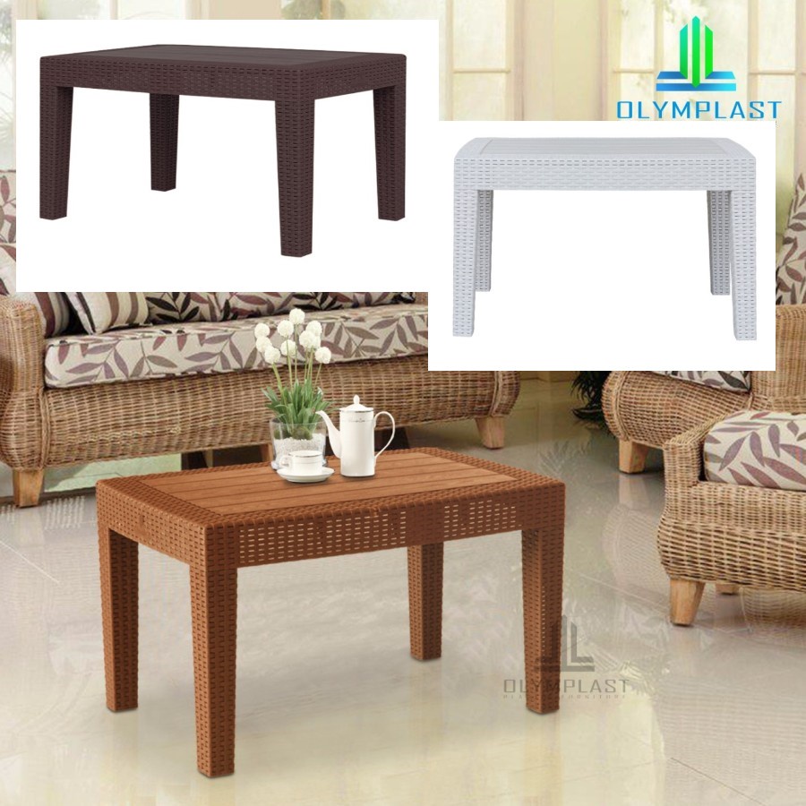 Meja Teras Tamu Sofa Plastik Anyaman Rotan Olymplast OST R