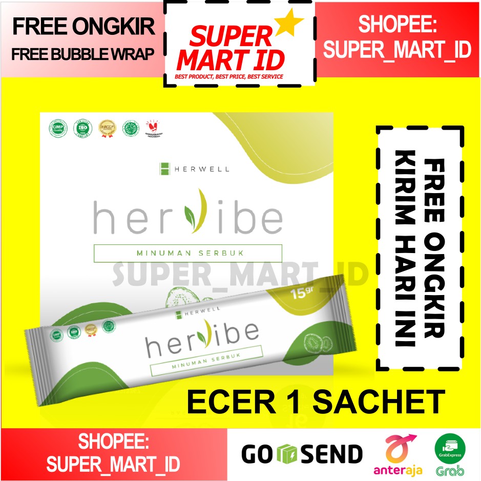 HERVIBE ECER 1 SACHET DIET FIBER DETOX PELANGSING HERWELL HERVIBE ECERAN SATU SACHET PEMBAKAR LEMAK