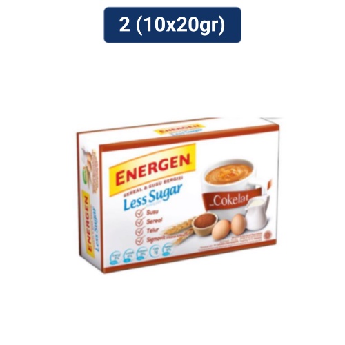 Energen Coklat Less Sugar 2 x 10 Sachet x 20 gr