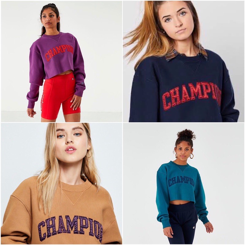 champion women's cropped sweatshirts