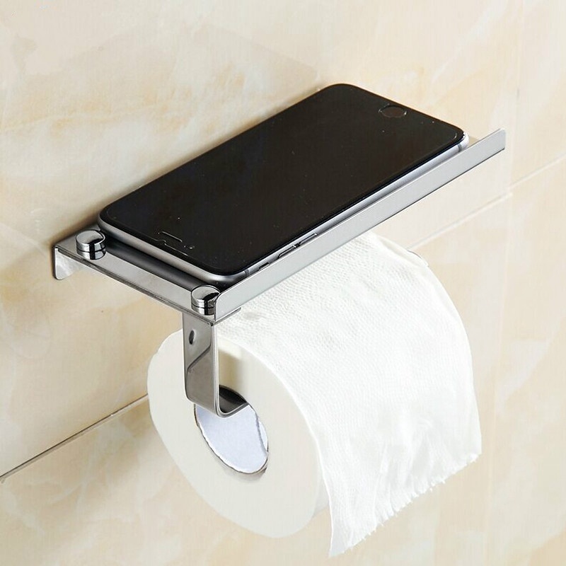 Stainless Steel Tissue Holder Hanging Toilet Roll Paper Holder Towel Rack