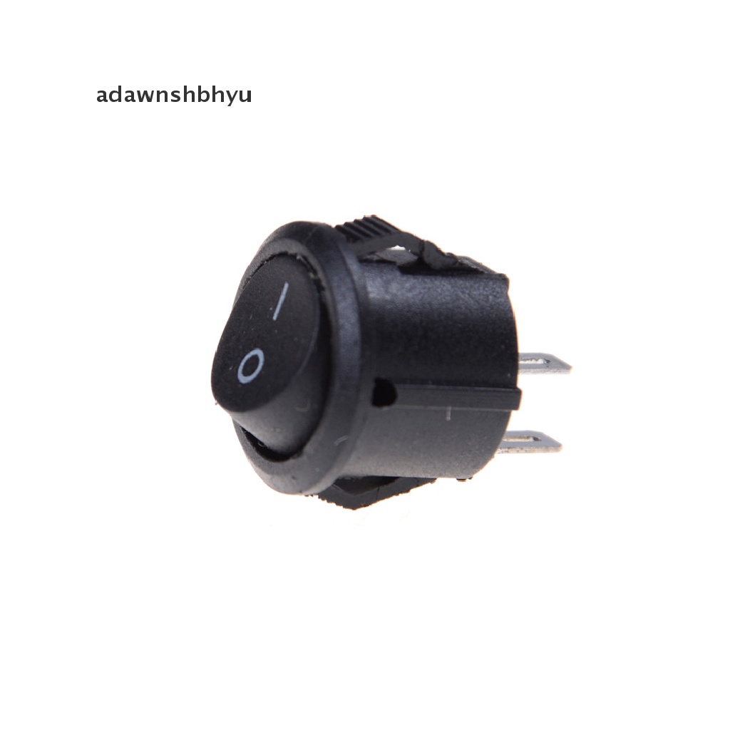 Adawnshbhyu 10Pcs 16mm Saklar Rocker Switch Kapal Bulat Kecil 2pin ON-OFF Rocker Switch