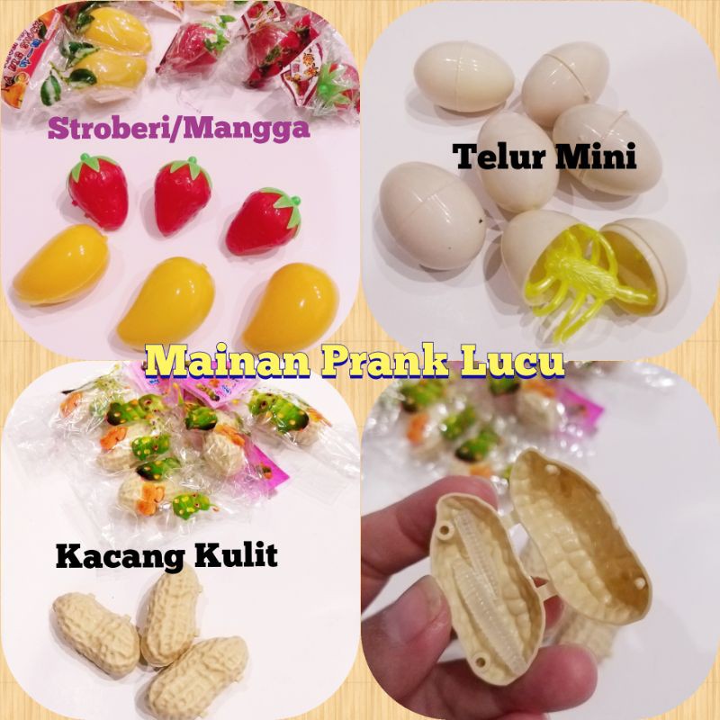 Mainan Prank Toys Kacang/ Telur / Buah / Permen Isi Prank Jebakan Unik Seru Murah