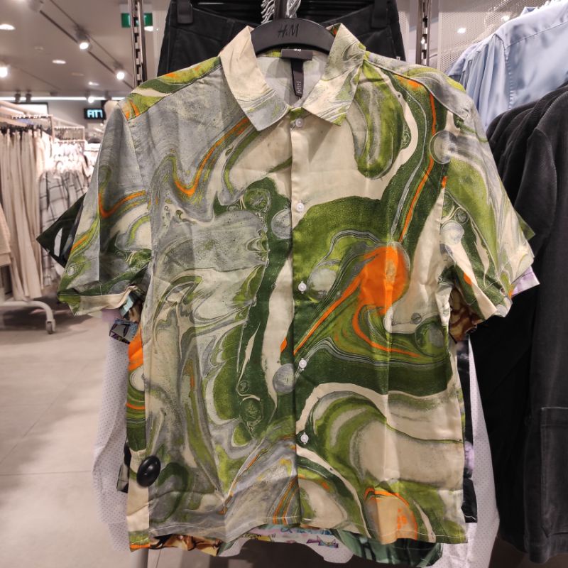 Kemeja Kasual Pria H&M Original