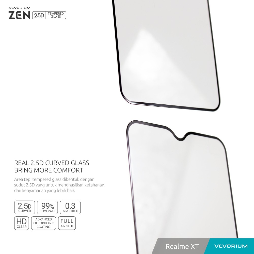 VEVORIUM ZEN 2.5D Realme XT Full Cover Glue Tempered Glass