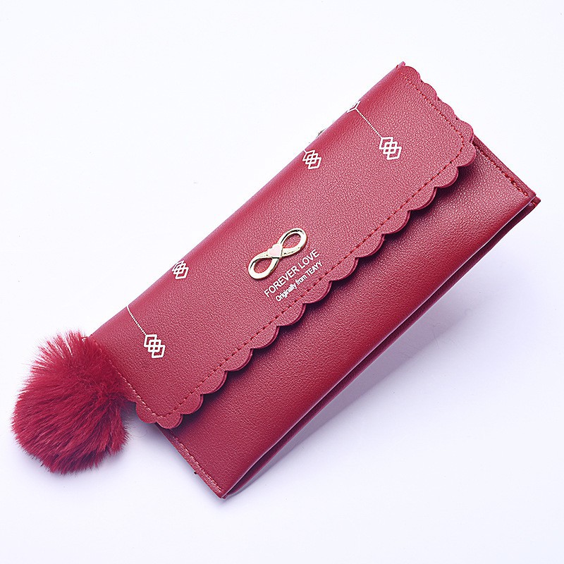 ♥TMALL88♥ Dompet Lipat Wanita / Tipis / FREE POM POM / Dompet Cantik