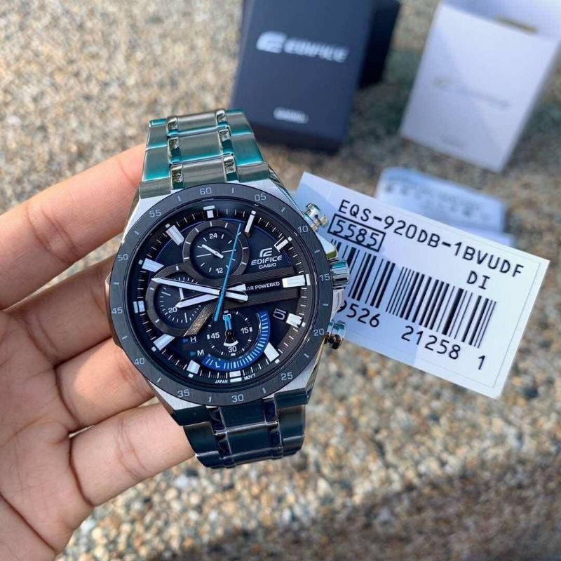 Jam Tangan Pria Merk Casio Edifice Type EQS-920 Original Bm Solar Free Box Set
