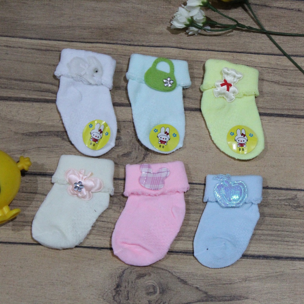 Kaos Kaki Bayi Newborn Laki Laki Perempuan / Kaos Kaki Anak Karakter [Isi 2 Pasang] / Mini Sock Cute