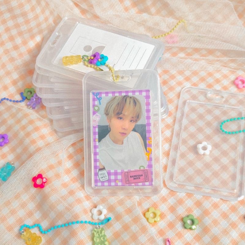 Cardholder/Toploader Cahol Deco Case PVC Photocard Akrilik Clear Custom Kpop Transparan Plus Gantung