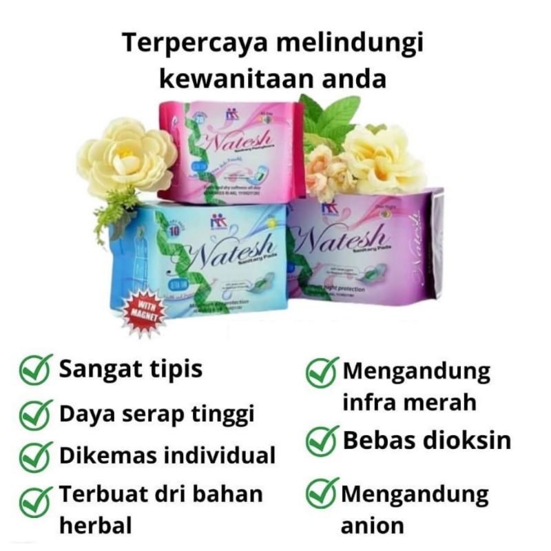 Paket Hemat Natesh / Natesh Sanitary Pads / Natesh pantyliner / Natesh / Pantyliner / Pembalut herba