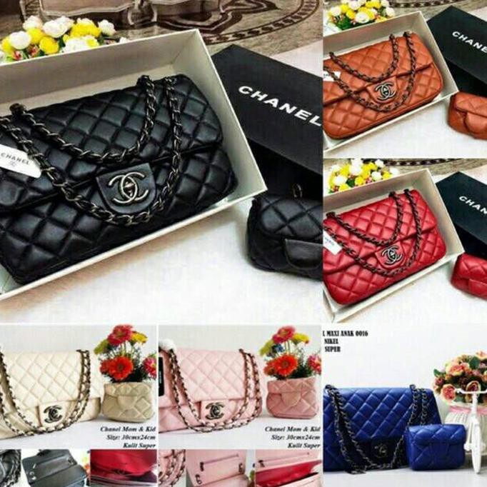 Yuk Di Order Kakak.. Tas Wanita Chanel Mom & Kid / Channel Mom N Kid Import Batam Maxi - Biru
