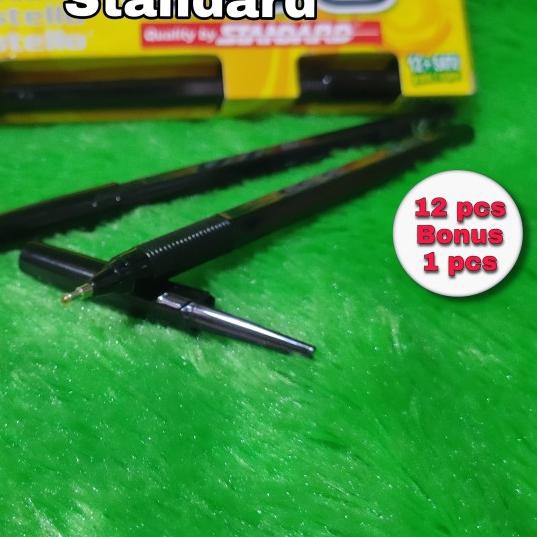 

♟ ball point standar (12 pcs + 1 pcs) √ pulpen hitam ☞