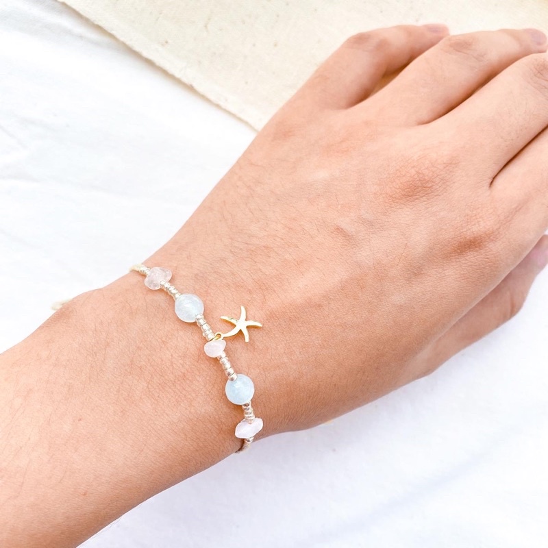 gelang tangan STARFISH loliastuff (gelang kepang/ gelang tali:m/ gelang pantai/ gelang bali/ gelang etnik/ gelang batu/ gelang cewek / gelang beads)